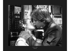 4055065163470 - Bild KOMAR Star Wars Classic Leia Han Kiss Quote schwarz-weiß (farbe bild(er) schwarz weiß) B50cm H40cm Holz Papier Bilder Wandbild zur Dekoration im Kinderzimmer - ohne Rahmen