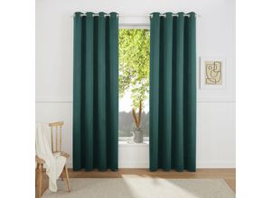 4067602829404 - Gardine MY HOME SOLA Gr 4 grün (schwarzgrün) B130cm H245cm Polyester Polyester Gardinen Breite 130 cm und 270 cm 1 Schaleinfarbig Verdunkelung Überbreite