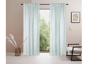 6941446620534 - Gardine LEGER HOME BY LENA GERCKE Marusha Gardinen Gr 225 cm Multifunktionsband 140 cm grün (seegrün) 1 Schal Leinenoptik gewebt verschiedene Größen
