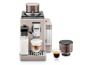 8004399026711 - DeLonghi Kaffeevollautomat Rivelia EXAM 44055BG für Bohnen Pulver 1450 W bis 14 l 250 g 2 Bohnenbehälter Milchaufschäumer sand-beige