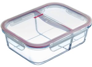 4004094234774 - Frischhaltedose WESTMARK Glas-Frischhaltedose 570 ml mit 2 separaten Fächern transparent B13cm H67cm L175cm Borosilikatglas Polyprophylen (PP) Silikon Lebensmittelaufbewahrungsbehälter mikrowellen- und ofenfest 570 ml = 350 + 220 ml