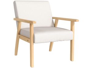 4255633590763 - Sessel Leinen Kiefernholzbeine Schaumstoff