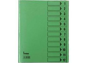 9003267700431 - bene Ordnungsmappe mit Schutzumschlag DIN A4 12-tlg grün intensiv