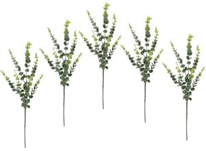 4019844784348 - Kunstzweig IGEA Eukalyptus Kunstpflanzen Gr B H L 23 cm x 70 cm x 10 cm 5 St grün Kunst-Zweige 5er Set künstlicher Blattzweig