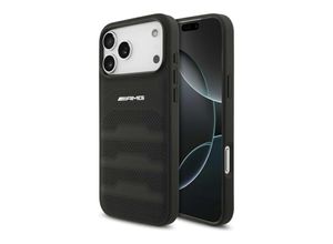 3666339556136 - AMG Apple Debossed Lines Logo iPhone 17 Pro Max Schutzhülle Schwarz