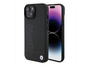 3666339170813 - Apple iPhone 15 Schutzhülle Case Cover Leather Hot Stamp Schwarz