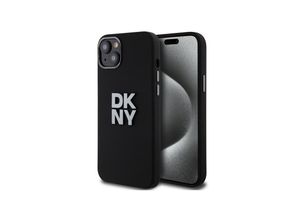 3666339265298 - Liquid Silikon Metall Logo Case MagSafe für Apple iPhone 15  14  13 Schwarz