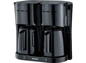 4008146041525 - SEVERIN Kaffeemaschine Duo 2in1 2 getrennte Heizsysteme 2x bis 8 Tassen Tropf‑Stopp Wasserstandsanzeige B 255 x T 395 x H 365 mm 44 kg Schwarz