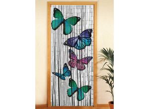 4008838278956 - Türvorhang WENKO Gardinen Gr 200 cm Hakenaufhängung 90 cm weiß (wollweiß) Haken BxH 90x200 cm