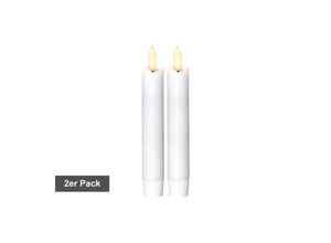 7391482037275 - Star Trading Kerzen-Set Flamme 2 Stück Wachs Weiß Antik-Design led Timer Warmweiß 15 cm