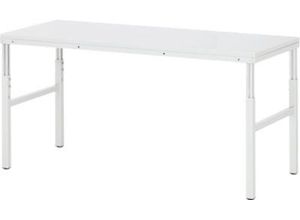 4040376889423 - Rau Basistisch Serie E manuell höhenverstellbar 22 mm Spanplatte mit Melaminbelag bis 450 kg B 1800 x T 900 x H 650-1000 mm lichtgrau