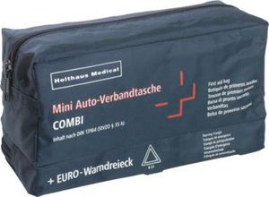 4005058622101 - Holthaus Medical Mini Verbandtasche Auto COMBI blau Praktische Verbandtasche mit einem umlaufenden Reißverschluss Inhalt DIN 13164