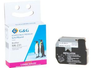 6939385979134 - Schriftband kompatibel zu Brother Beschriftungsband M-K231BZ selbstklebend weiß schwarz Kunststoff laminiert L 8 m x B 12 mm