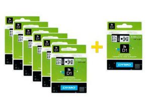 4250510866269 - DYMO® Sparset Schriftbandkassetten 43613 6 mm breit weiß schwarz 6 + 1 GRATIS