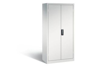 4065714009547 - C+P Akkuladeschrank Comfort mit Vollblechtüren und Schubladenblock H 1950 x B 930 x T 500 mm Lichtgrau Resedagrün