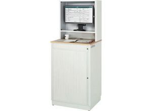 4040376855268 - Computer-Arbeitsplatz HxBxT 1810 x 720 x 660 mm mit Monitorgehäuse lichtgrau   enzianblau