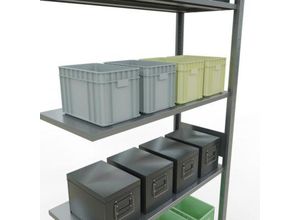 4004514280299 - Schulte Lagertechnik Fachbodenregal-Stecksystem MULTIplus 150 Anbauregal Längenriegel 3000x1000x400 mm 7 Böden verzinkt