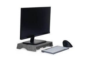 8719274674061 - BakkerElkhuizen Monitorständer Q-riser 50 Circular für 24-Zoll-Bildschirm Höhenverstellbar PET Filz Hellgrau 50 x 375 x 250 mm