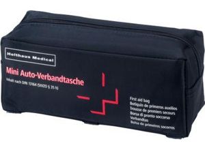 4005058623788 - Holthaus Medical Mini Auto Verbandtasche DIN 13164 Verbandtasche mit Klettbändern zur Befestigung im Kofferraum Maße 22 x 85 x 8 cm Farbe blau