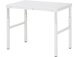 4040376889270 - Rau Basistisch Serie E manuell höhenverstellbar 22 mm Spanplatte mit Melaminbelag bis 450 kg B 1800 x T 500 x H 650-1000 mm lichtgrau