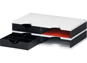 7612176081368 - Dokumentenablage styrodoc duo Grundeinheit 485 x 153 x 331 cm (B x H x T) Polystyrol schwarz grau 7612176081368 Styro