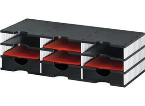 7612176081450 - Dokumentenablage styrodoc trio Grundeinheit 723 x 223 x 331 cm (B x H x T) Polystyrol weiß schwarz 7612176081450 Styro