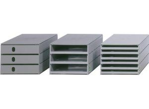 7612176102247 - Schubladenbox Styroval für Formate bis C4 3 offene Schübe Recyclingmaterial grau grau