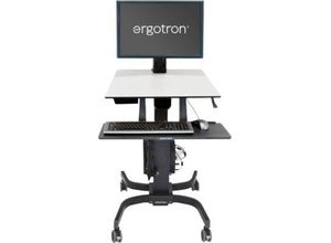 0698833015966 - WorkFit-C 1fach Mobiler Sitz- Steh-PC-Arbeitsplatz 254 cm (10) - 762 cm (30) Schwarz Grau Höhenverstellbar Tastaturablage Neigbar Rotierbar