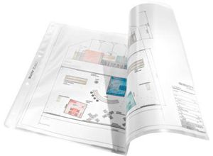 4002432478828 - Prospekthüllen 4723-00-03 Standard A3 auf A4 transparent genarbt oben offen 013mm 4002432478828 Leitz
