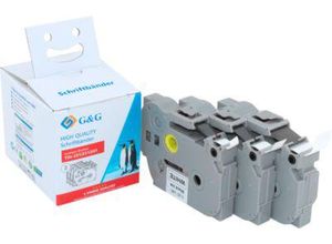 6934974115931 - 3er-Set Schriftbänder kompatibel zu Brother Beschriftungsband TZe-221 231 241 weiß schw L 8 m x B 9 12 18 mm