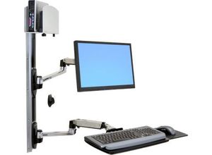 0698833012057 - LX Wall Mount System - Befestigungskit (Wandarm Maushalterung 2 Schienenabdeckungen Tastaturarm 2 Kabelkanäle Handgelenkkissen Wandschiene 10 Wandschiene 34 CPU Abstandhalter Montagesystem mit CPU-Halterung und Armen medium CP