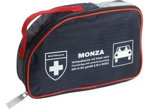 4005058621722 - Holthaus Medical MONZA KFZ Verbandtasche mit Griff Verbandtasche für Kraftfahrzeuge 5-eckige Reiseapotheke aus Nylon Inhalt nach DIN 13164