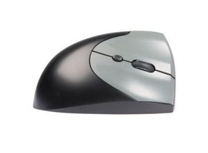 8719274677260 - BakkerElkhuizen Vertikalmaus HandShake 3-Mode ergonomisch für Rechtshänder 7 Tasten und Scrollrad 1000-6400 dpi USB Bluetooth Kabel grau-schwarz