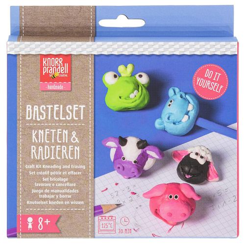 4011643971738 - Bastel-Set Kneten & Radieren Funny Animals 5 Radiergummis