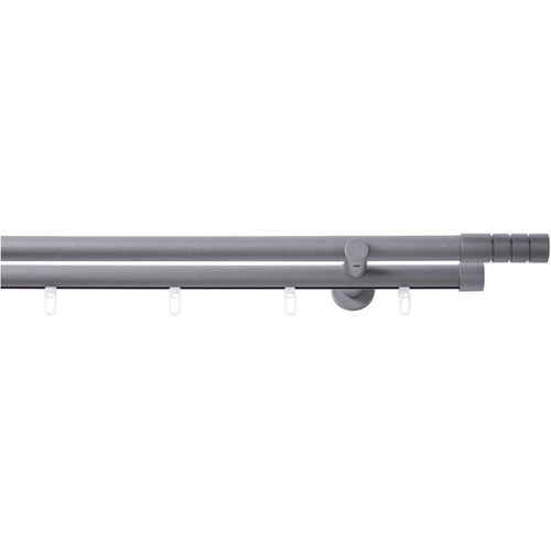 4015161082204 - Kombi-Vorhangstange Ranura Gardinenstangen Gr L 200 cm Ø 20 mm 2 läufig grau (anthrazit) Kinder Gardinenstangen für