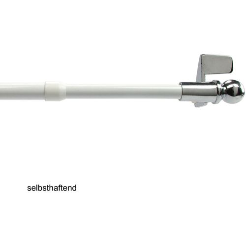 4016318047084 - Cafehausstange Gardinenstange Scheibenstange Exclusiv 60 cm bis 80 cm ausziehbar weiß  verchromt