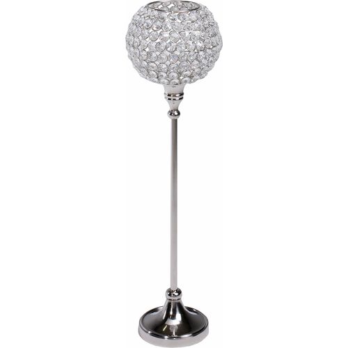 4260596728214 - Kerzenständer HOME AFFAIRE Kristall silber (silberfarben) H54cm Ø16cm Aluminium Kristallglas Kerzenhalter