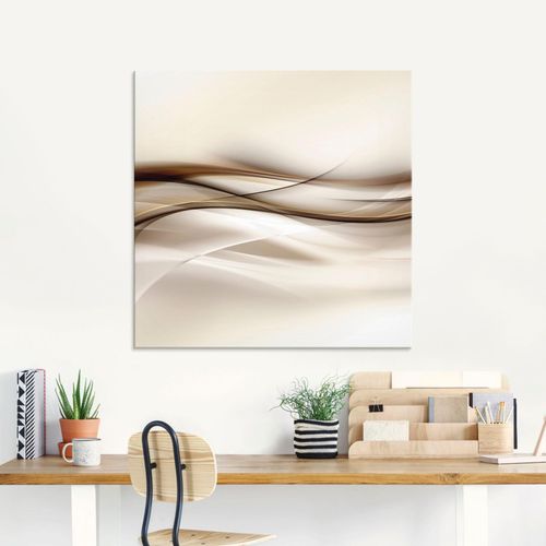 4059745763158 - Glasbild ARTLAND Braune abstrakte Welle Bilder Gr B H 125 cm x 50 cm Glasbild Muster 1 St braun Glasbilder