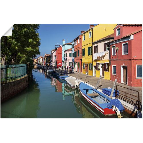 4062144677643 - Wandbild ARTLAND Bunte Gebäude auf Insel Burano Venedig Bilder Gr B H 60 cm x 40 cm Poster Bilder von Booten & Schiffen Querformat 1 St bunt Kunstdrucke als Alubild Leinwandbild Wandaufkleber oder Poster in versch Größen