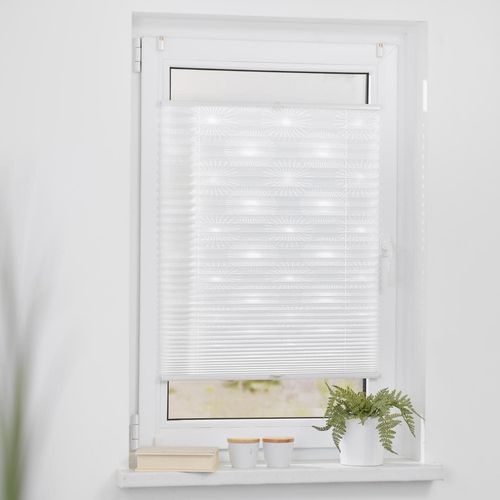 4250434156521 - Plissee »Plissee Klemmfix ohne Bohren verspannt Ausbrenner« ORIGINAL halbtransparent In moderner Crushed Optik Einfache Montage des Plissee am Fenster mit vier Klemmträgern - ohne pendeln In vielen Farben und auch für Türen 4250434156521 - Plissee »Plissee Klemmfix ohne Bohren verspannt Ausbrenner« ORIGINAL halbtransparent In moderner Crushed Optik Einfache Montage des Plissee am Fenster mit vier Klemmträgern - ohne pendeln In vielen Farben und auch für Türen