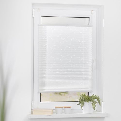 4250434156651 - Plissee »Plissee Klemmfix ohne Bohren verspannt Ausbrenner« ORIGINAL halbtransparent In moderner Crushed Optik Einfache Montage des Plissee am Fenster mit vier Klemmträgern - ohne pendeln In vielen Farben und auch für Türen 4250434156651 - Plissee »Plissee Klemmfix ohne Bohren verspannt Ausbrenner« ORIGINAL halbtransparent In moderner Crushed Optik Einfache Montage des Plissee am Fenster mit vier Klemmträgern - ohne pendeln In vielen Farben und auch für Türen