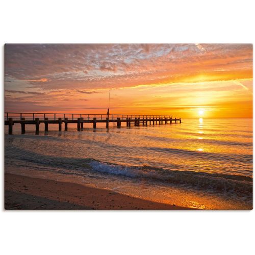 4062144643051 - Wandbild ARTLAND Urlaubsfeeling am Ostseestrand Bilder Gr B H 60 cm x 40 cm Leinwandbild Bilder vom Sonnenuntergang & -aufgang Querformat 1 St orange Kunstdrucke als Alubild Leinwandbild Wandaufkleber oder Poster in versch Größen