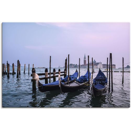 4062144674352 - Wandbild ARTLAND Blick auf die Insel San Giorgio Maggiore Bilder Gr B H 30 cm x 20 cm Leinwandbild Bilder von Booten & Schiffen Querformat 1 St blau Kunstdrucke als Alubild Leinwandbild Wandaufkleber oder Poster in versch Größen