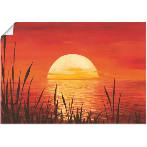 4055327300797 - Wandbild »Roter Sonnenuntergang am Ozean« Bilder vom Sonnenuntergang & -aufgang (1 Stück) in vielen Grössen & Produktarten - Alubild   Outdoorbild Leinwandbild Poster Wandaufkleber   Wandtattoo auch für Badezimmer geeignet