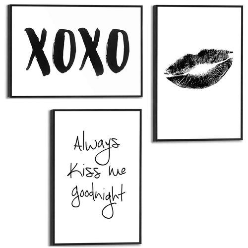 8714597618273 - Wandbild REINDERS Kußmund Modern - Minimalistisch Lippen Bilder Gr B H 20 cm x 30 cm 3 St schwarz (schwarz weiß) Kunstdrucke 8714597618273 - Wandbild REINDERS Kußmund Modern - Minimalistisch Lippen Bilder Gr B H 20 cm x 30 cm 3 St schwarz (schwarz weiß) Kunstdrucke