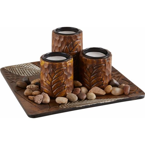 4012622191598 - Dekoschale LOCKER Dekoschalen Gr B H T 24 cm x 11 cm x 24 cm braun Dekoschalen Dekotabletts