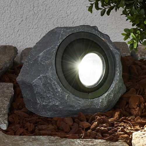 4251096525182 - Lindby - Leuchtender Solarstein Lior mit led - grau Schwarz klar 4251096525182 - Lindby - Leuchtender Solarstein Lior mit led - grau Schwarz klar
