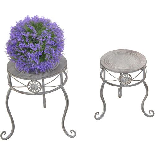 4046884056173 - Hocker HOFMANN LIVING AND MORE Gr B H T 27 cm x 35 cm x 27 cm grau Beistelltisch Blumenhocker Gartendekoration Hocker Pflanzgefäße