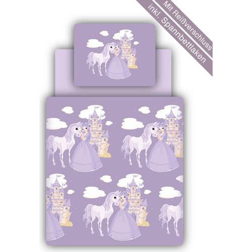 4250393877949 - Ticaa Bettwäsche Set inkl Spannbettlaken Motiv Prinzessin lila 4250393877949 - Ticaa Bettwäsche Set inkl Spannbettlaken Motiv Prinzessin lila