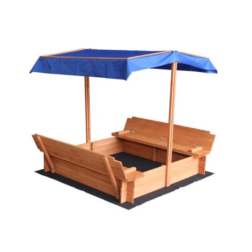 4058166097903 - Sandkasten buddelkiste - Mit verstellbarem Dach und Bodenplane - Maße 110 x 110 x 110 cm - inkl komplettem Montagematerial i Sandspielkasten 4058166097903 - Sandkasten buddelkiste - Mit verstellbarem Dach und Bodenplane - Maße 110 x 110 x 110 cm - inkl komplettem Montagematerial i Sandspielkasten